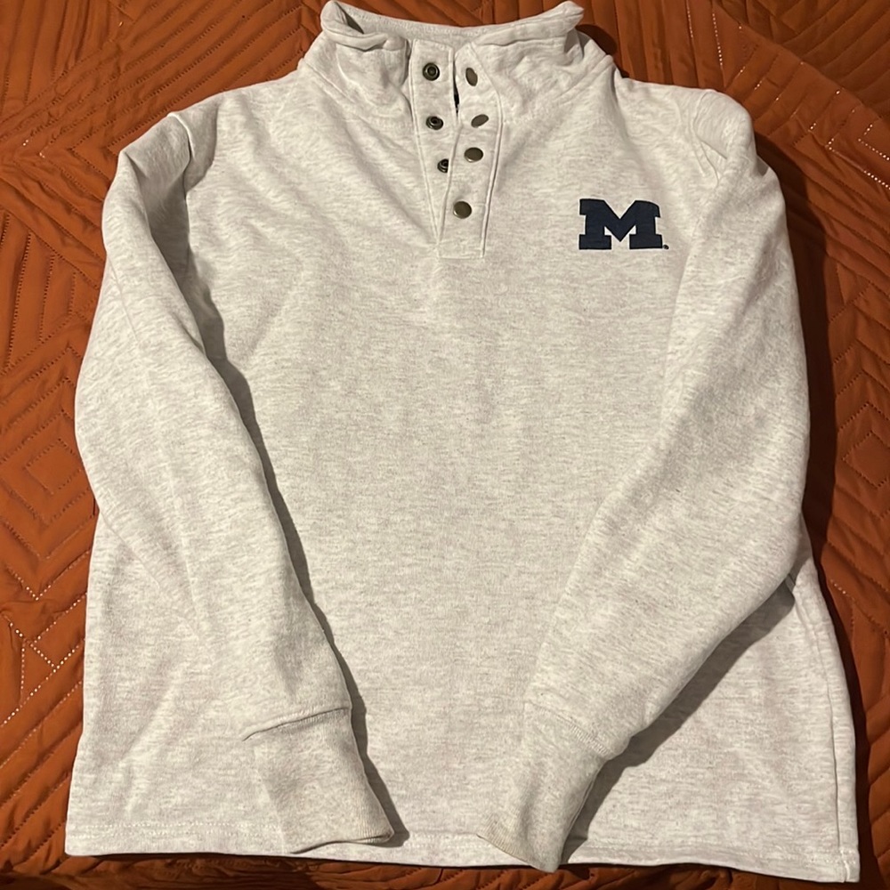 University of Michigan Quarter Button Up Sweatshirt